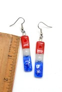 Red White Blue Glass Earrings